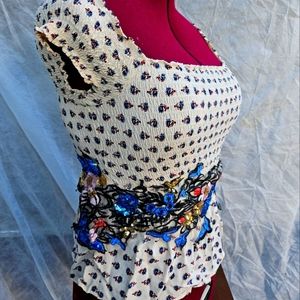 Off the shoulders sequined crop top